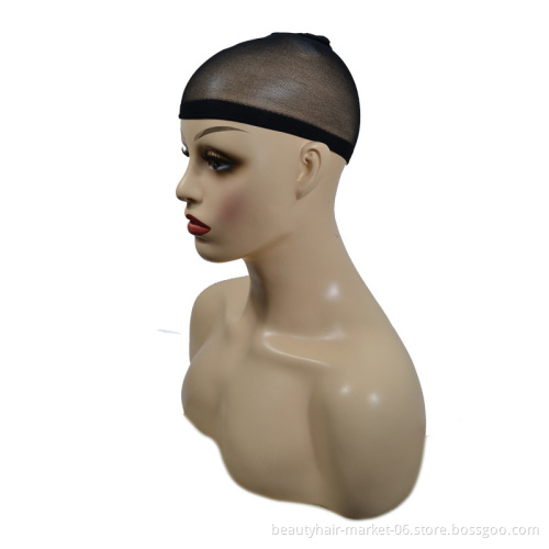 Free shipping breathable stretchable nylon stocking cap sample black net wig net caps